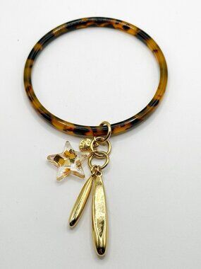 J Crew Gold Tone Tortoise Charm Bracelet